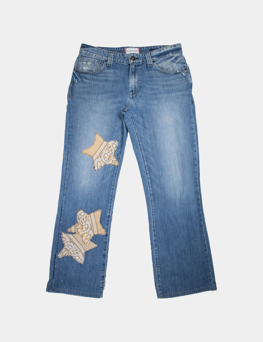 star, a patchwork denim